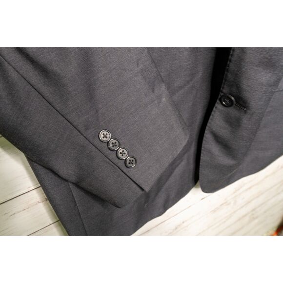 Samuelsohn Black Suit Jacket Blazer Linen look 100% Wool 54R - Picture 3 of 10